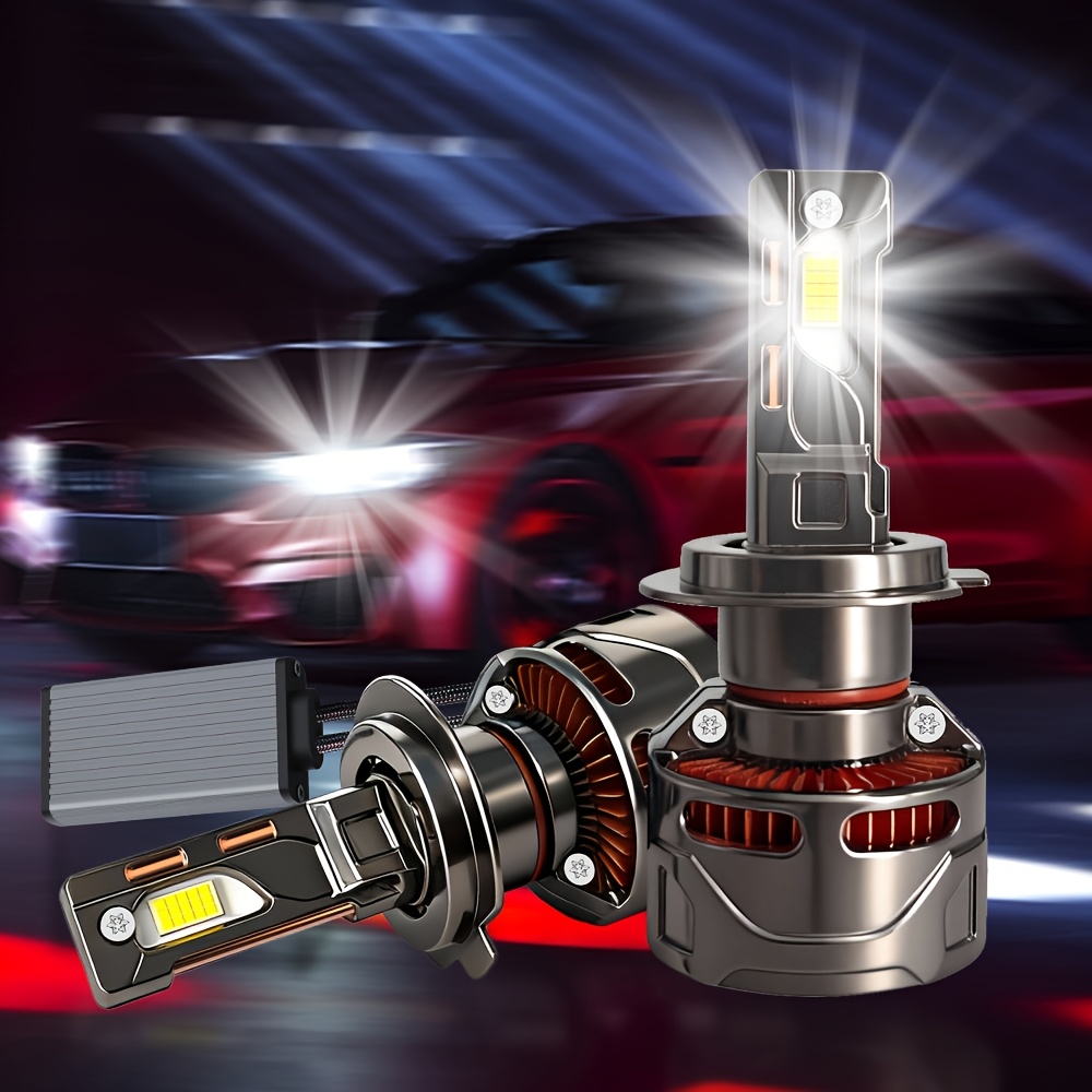 TEMU Youteliang 2pcs Led Car Light H1/h4/h7/h11/9005/hb3/hb4-c65, 400w High Power, Csp Chip, , 12v-24v, Long Service Life, Aluminum Heat Sink,