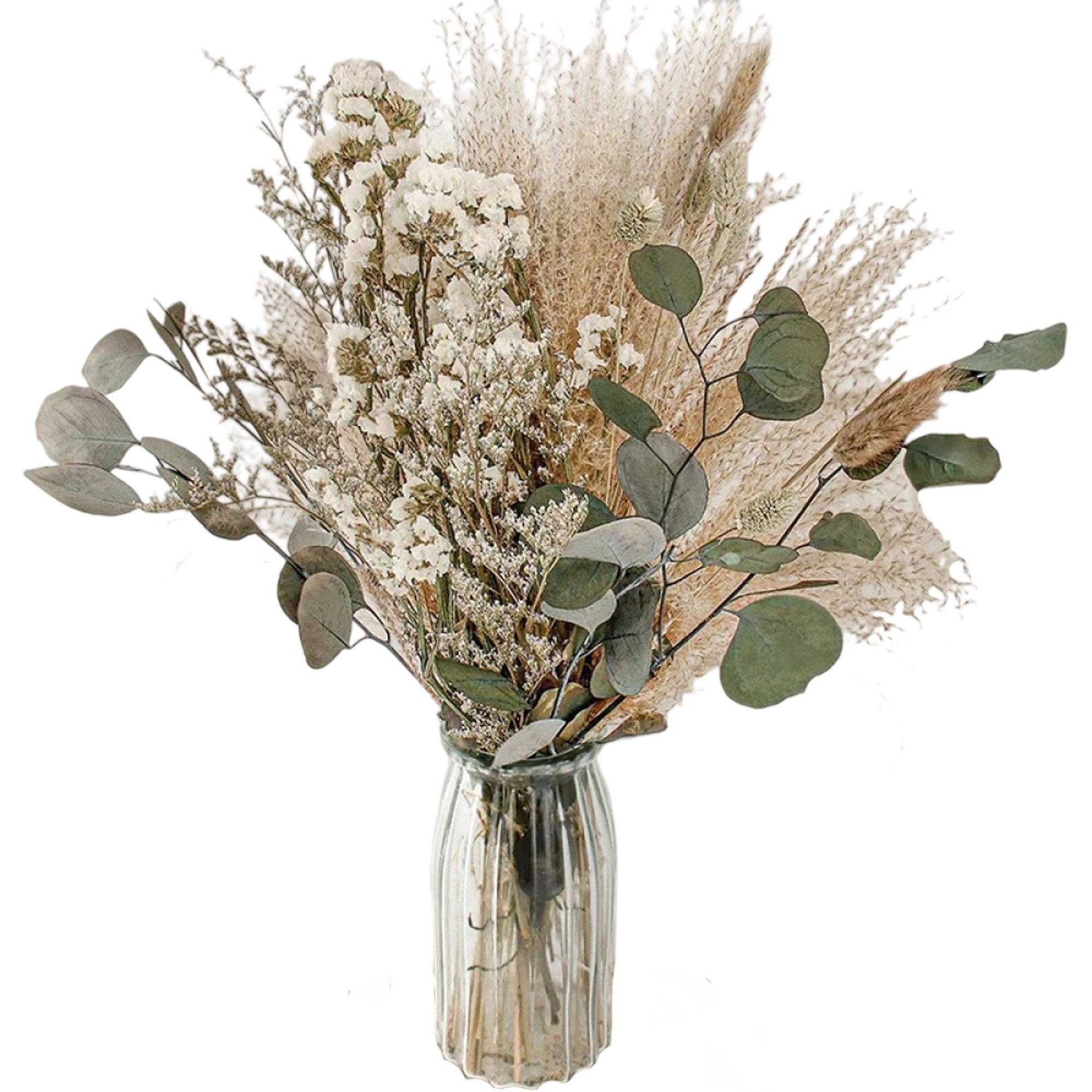 E-shop Getrocknete Blumenstrauß Künstliche Blumen Schilf Pampasgras Hasenschwänzchen Blumenarrangements für Zuhause
