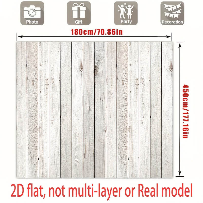 White Wood Plank Floor Mat Photography Backdrop for Newborn Shoots