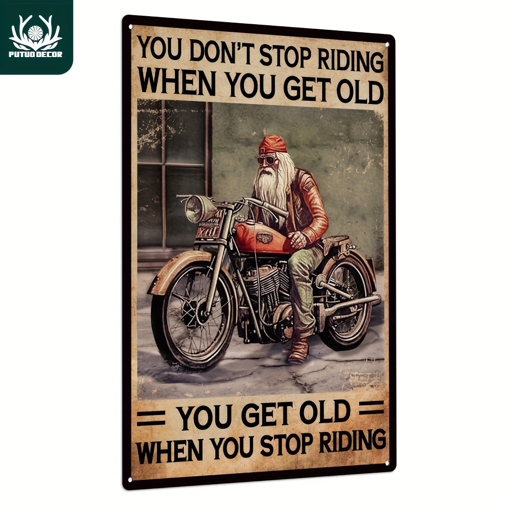 

Vintage Riding Metal Tin Sign - Classic Retro Wall Art For Home, Bar, Pub, For Man Cave Decor - Easy Hang, 7.8 X 11.8 Inches