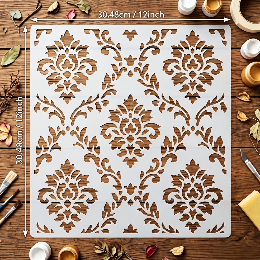 TEMU 1 pz Stencil Grande Tim Hultz per Artigianato Fai da Te, Grande Lavabile e Riutilizzabile in PET a Forma con Motivi Precisi per Scrapbooking,