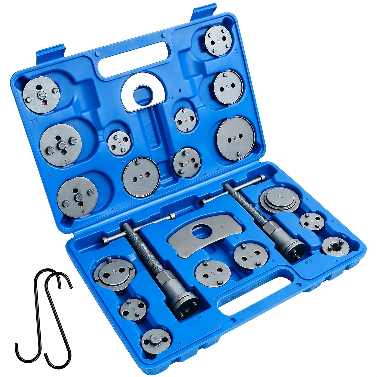 TEMU Kit d'outils de rembobinage d'étrier de frein 22 pièces, ensemble d'outils de rembobinage de piston de frein de voiture universel, réparation de