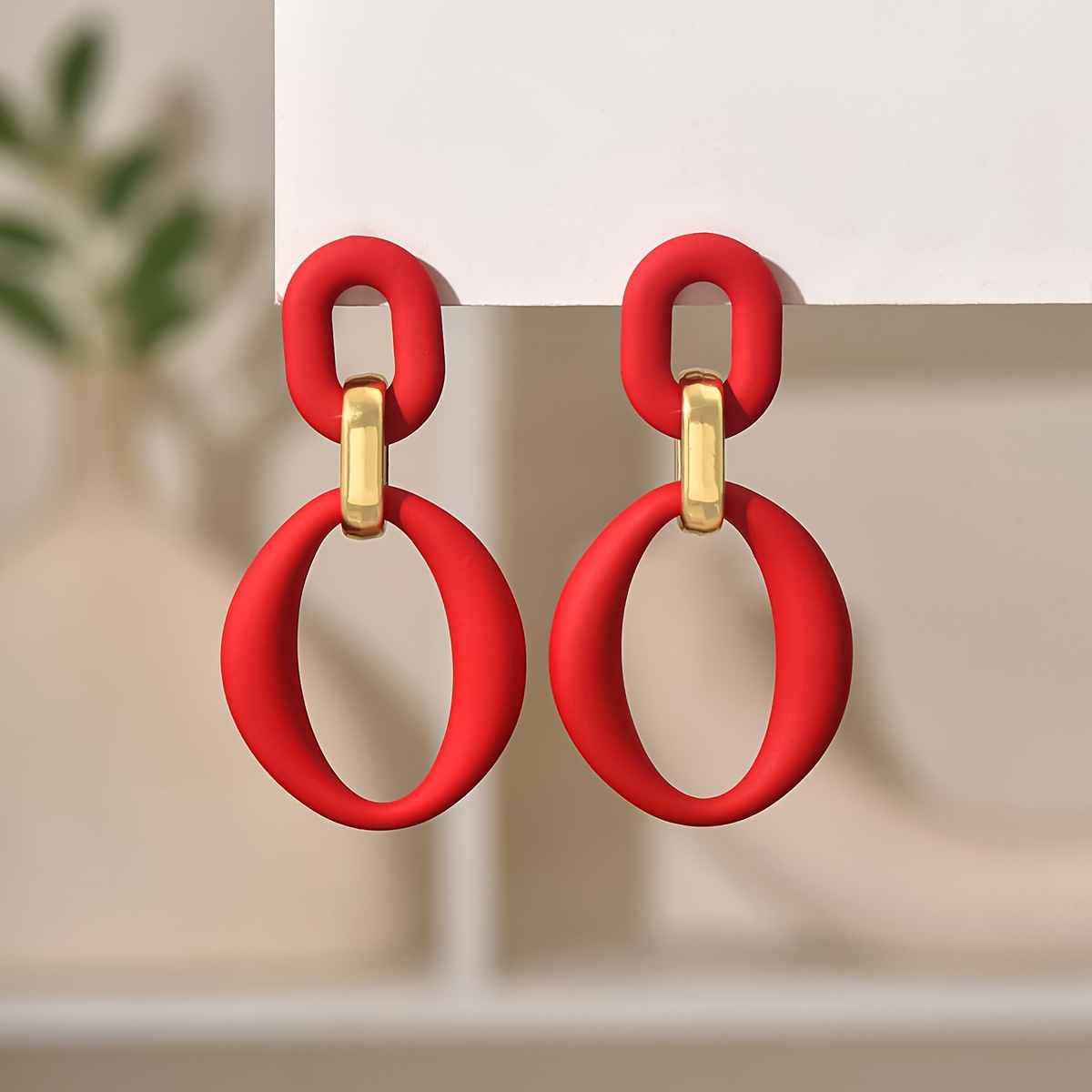 Image of Colorful Acrylic Summer Beach Fashion Drop Earrings, Hollow-out Vintage Style Studs For Women - Stainless Steel Posts, Daily Wear, Beach Earrings