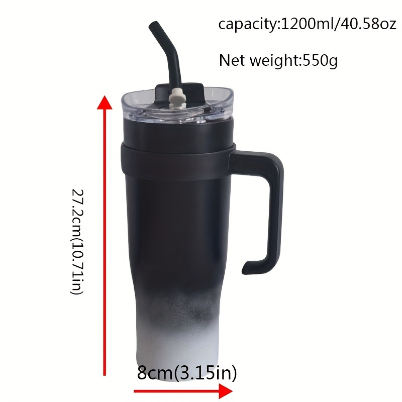 stylish   stainless steel insulated   with straw large capacity handle for   use     details 5