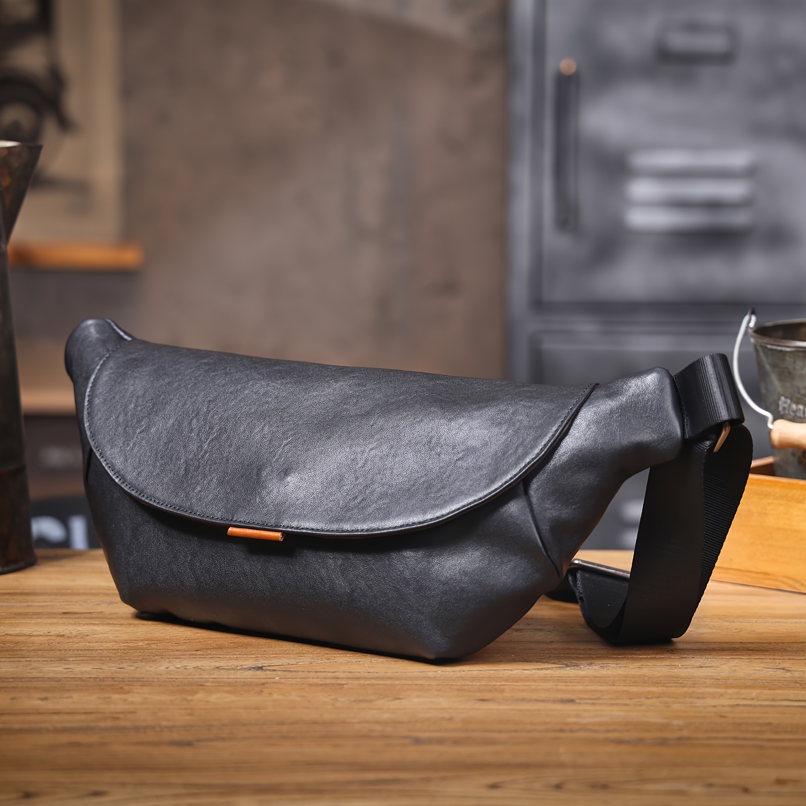 Mini PU Leather Crossbody Messenger Bag Men
