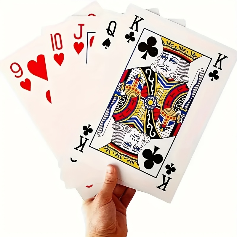 Thick and Durable Large-sized Playing Cards, Double the Size with High-definition Printing, Easy to Read for the Elderly with Poor Vision, Slip-resistant and Moisture-proof, Perfect for Party Games and Family Entertainment