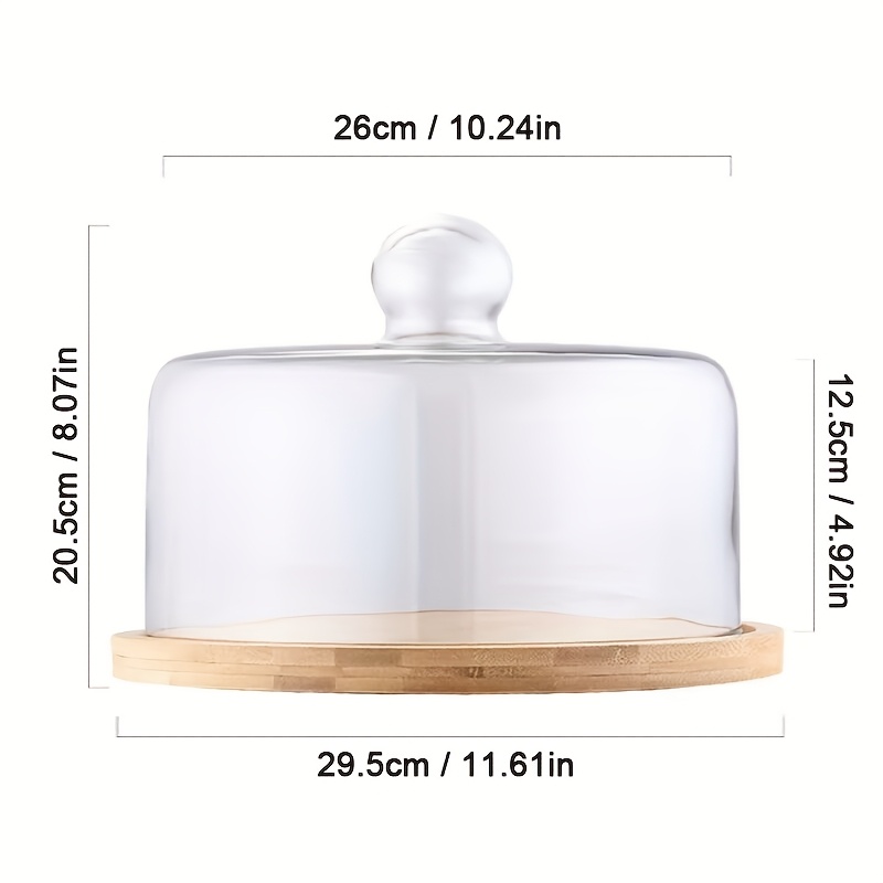 Image of Tall Glass Lid Bamboo Wood Cake Plate, Dust-proof And Cover, Food Cover, Nan Bamboo Plate, Cover, Dust-proof Cover, Nut Plate, Fruit Plate, Round Plate, Japanese Dried Fruit Plate, Dessert Snack Tray