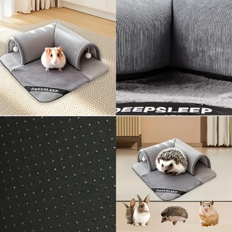TEMU Large Rabbit Tunnel Tube With Detachable And Washable Pad, Suitable For Plush Toys Of Small Animals Like Dwarf Rabbits, Totoro, Kittens,