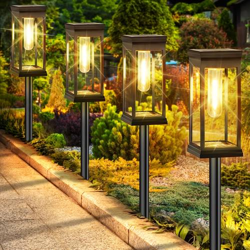 outdoor solar street lamps 6 4pcs outdoor bright solar lamps ip44 solar garden lamps solar landscape lighting for courtyard walkways driveways and warm white