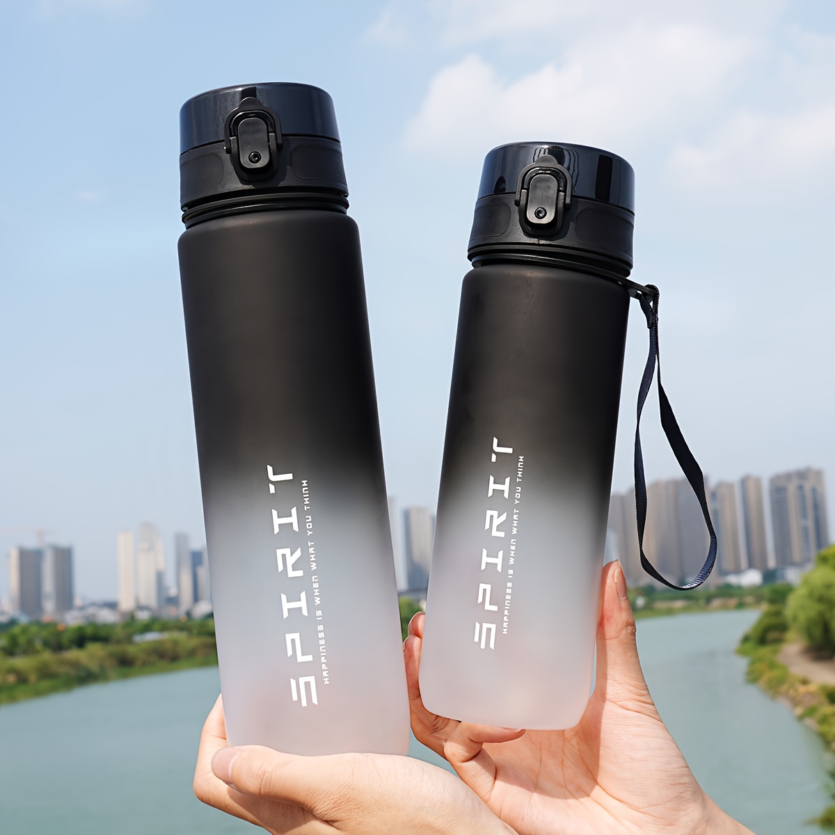 

1pc 1l Gradient Fashion Water Bottle - Large Capacity, Bpa-free Pc Material, Ideal For Sports & Outdoor Activities, Easy To Clean
