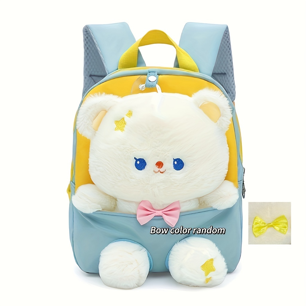 Mochila Infantil Adorable Oso Peluche Extraíble Niños Niñas - Temu