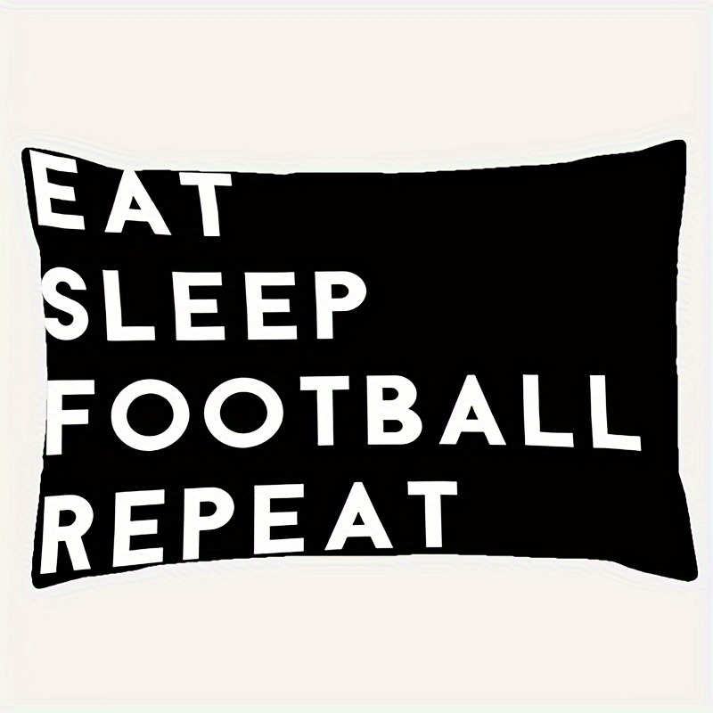 

1pc Contemporary Style Polyester Throw Pillow Cover 12x20inch, Single-sided ' Football ' Design, Machine Washable, Zip Closure - For Room Types, No Insert By H1116