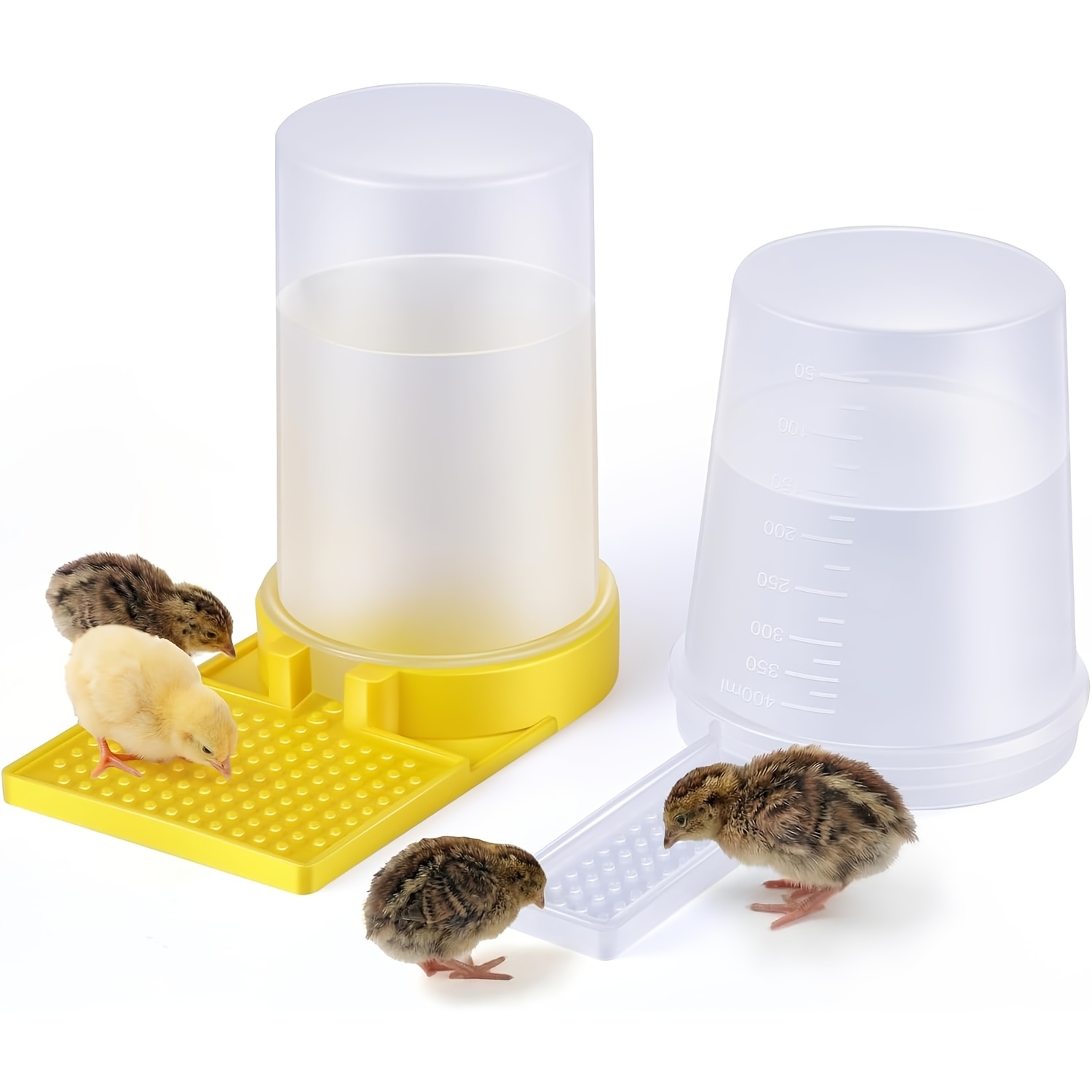 Image of 2pcs Quail And Bird Water Feeder Set, Anti-drowning Design, Ideal For Button Quails, Quails, Chicks, Ducks, And , Safe And Durable Water Dispenser, And Clean