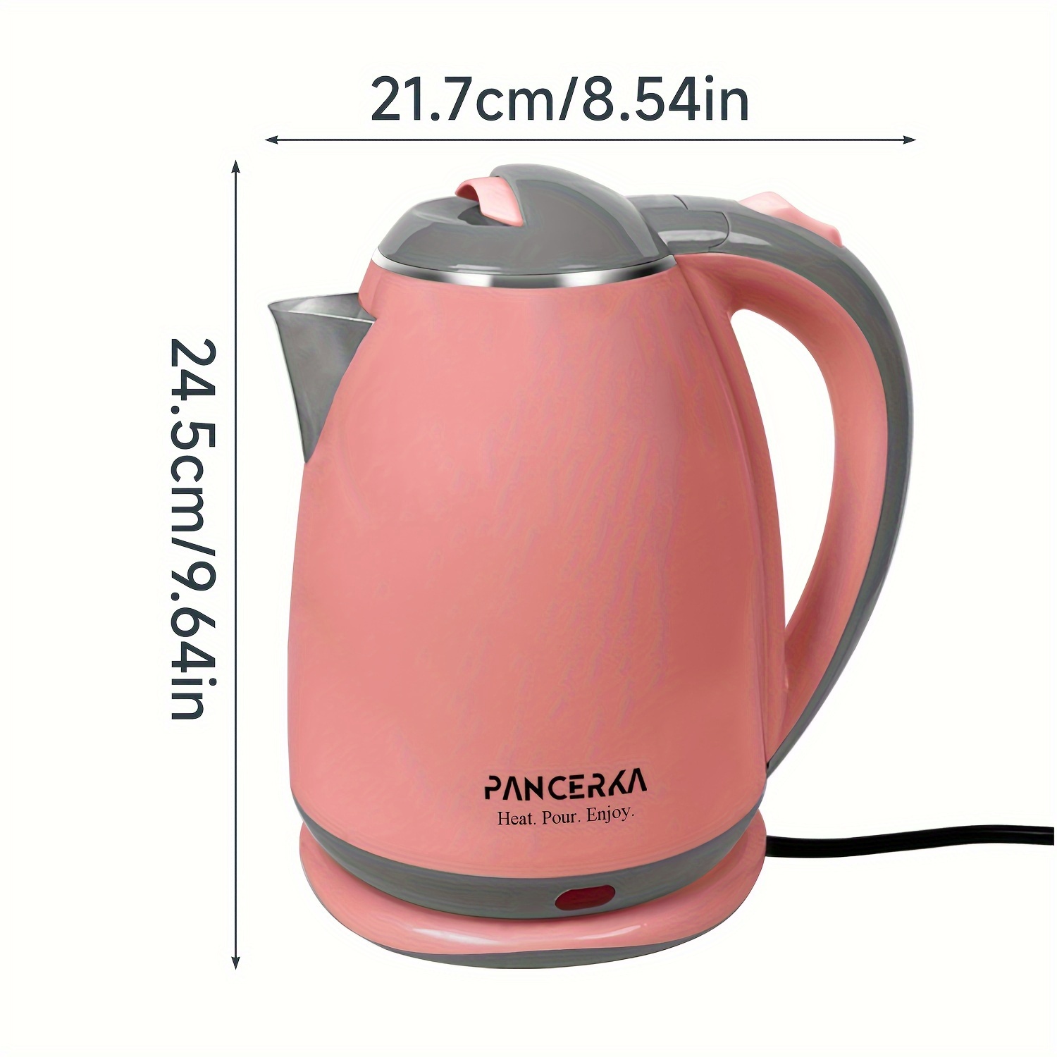 1pc   electric kettle 1500w 1 8l   water heater with auto shut off stainless steel plug powered 220v european standard bpa free anti   design for coffee tea details 9