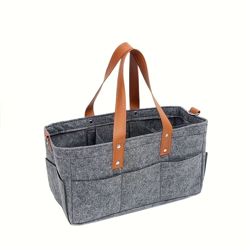 Image of A Multifunctional Mommy Bag Portable Felt Storage Tote Bag Women's Travel Diaper Wet Bag Diaper Bag