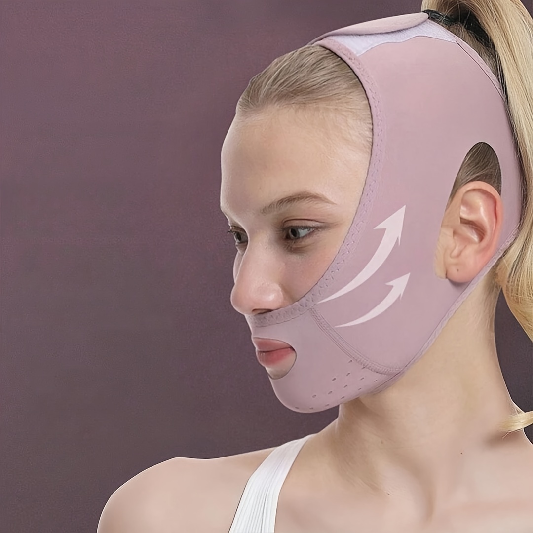 

1pc Reusable V-line Mask For Face And Jawline - Chin Facial Strap Mask - V Line Face Massage Strap - Beauty Face Belt Women Gift