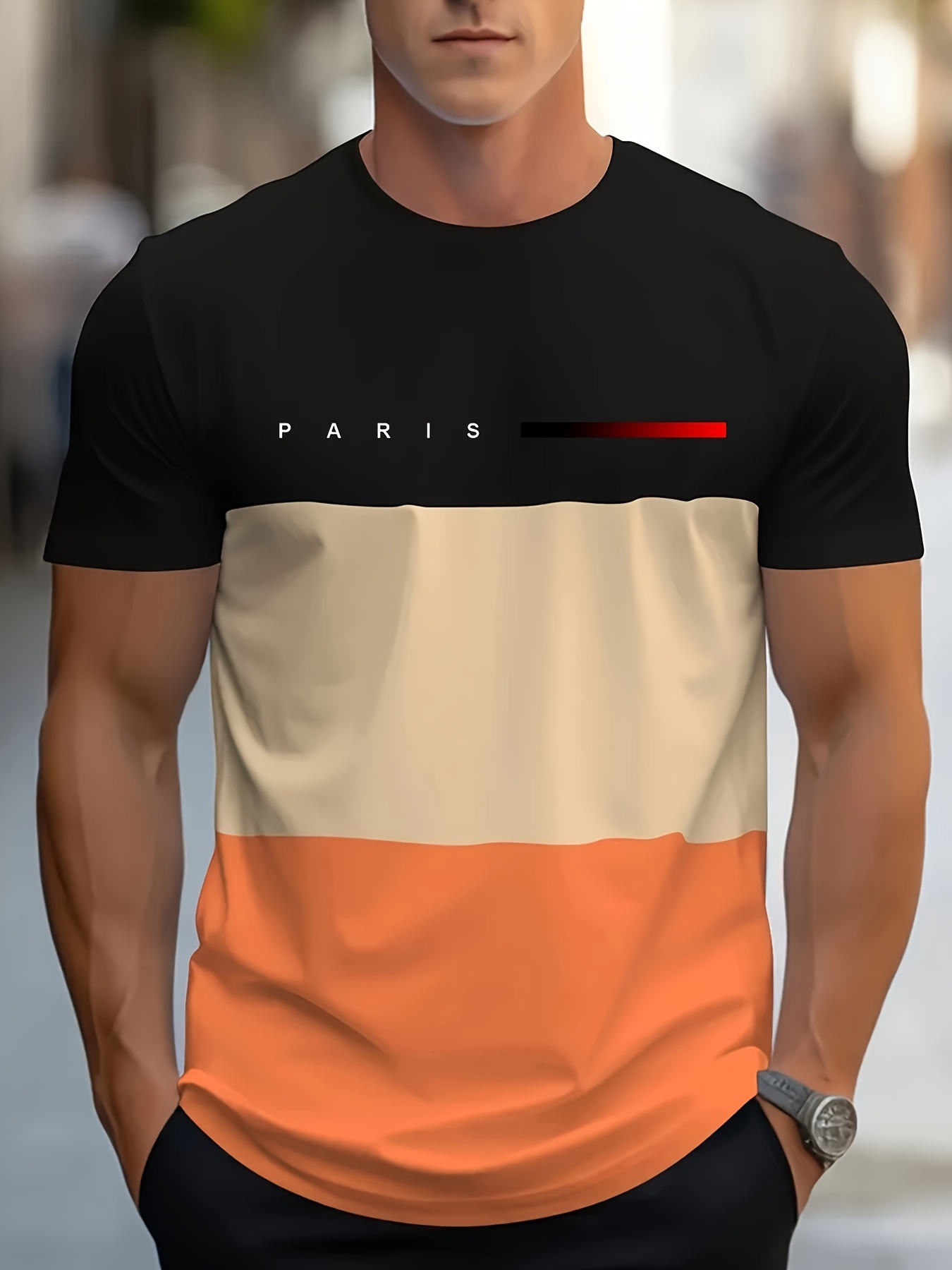 PJ PAUL JONES Herren T-Shirt Kurzarm Rundhals – Gerippte Details, Elastisch, Sommer Casual