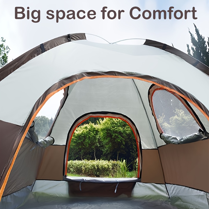 [Luxury Camping Tent] ALPACA OUTDOORS 4-Person Luxury All-Season Family Camping Tent | 2 Doors & 2 Windows, Durable O-Shaped Shape, 1 Sun Shelter, Portable Shelter for Outdoor Adventures
