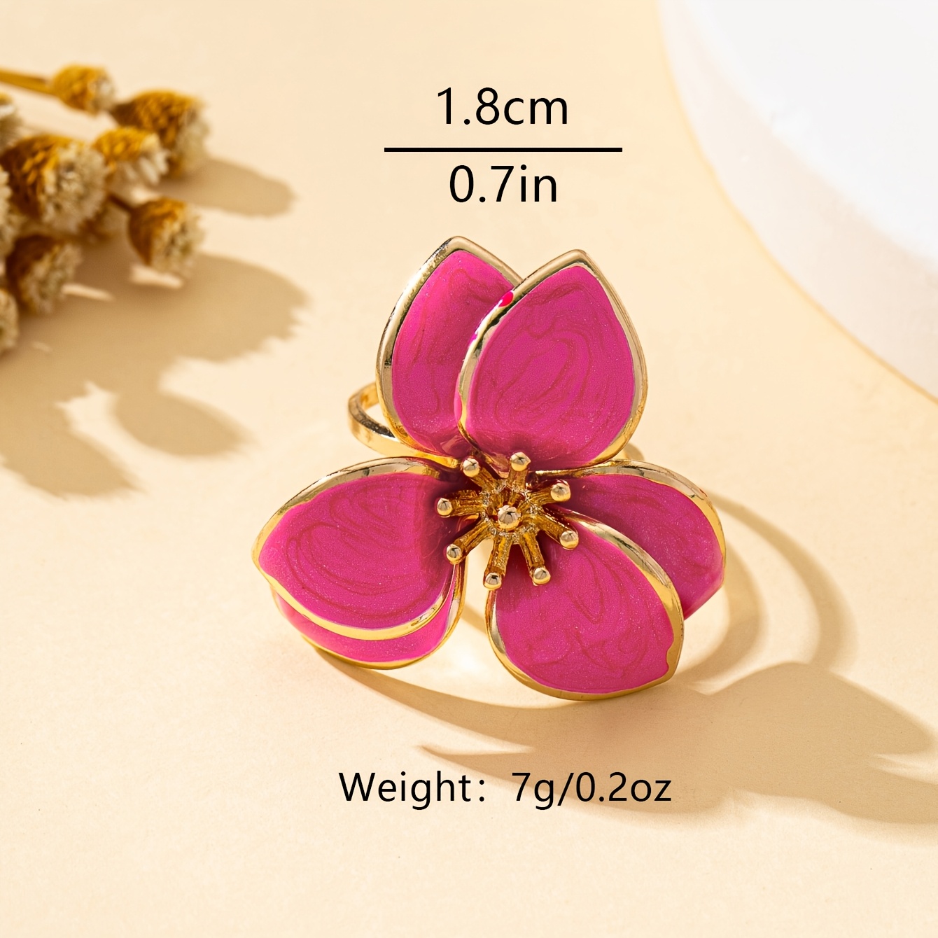 Fashionable Floral Colorful Drip Adjustable Open Ring