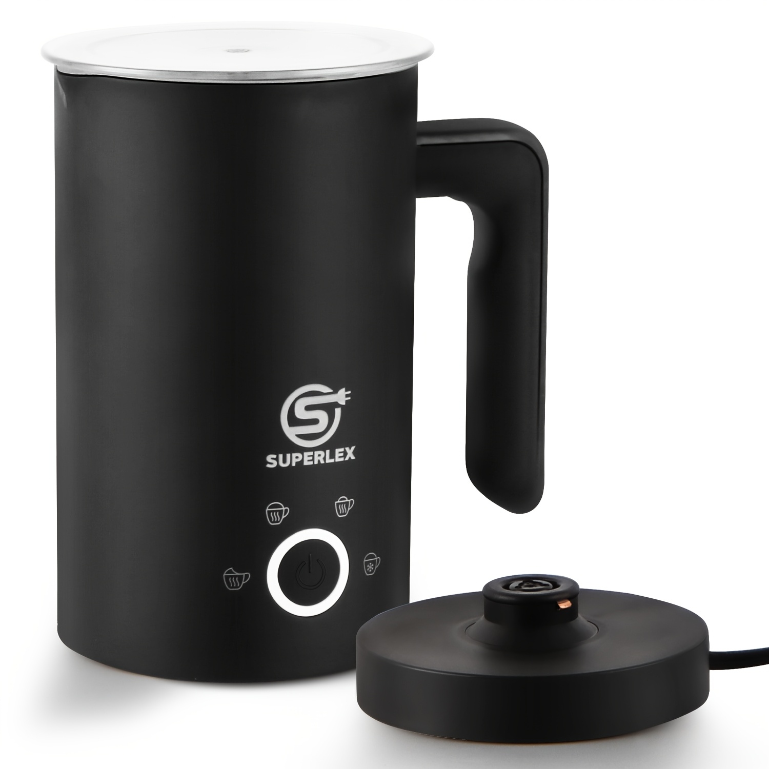 E-shop SUPEERLEX Elektrischer Milchaufschäumer Automatisch 4-in-1 Funktion – Heißer & Schokoladenmilcher, Kaffee-, ,- Cappuccino-Maschinenschaumgerät