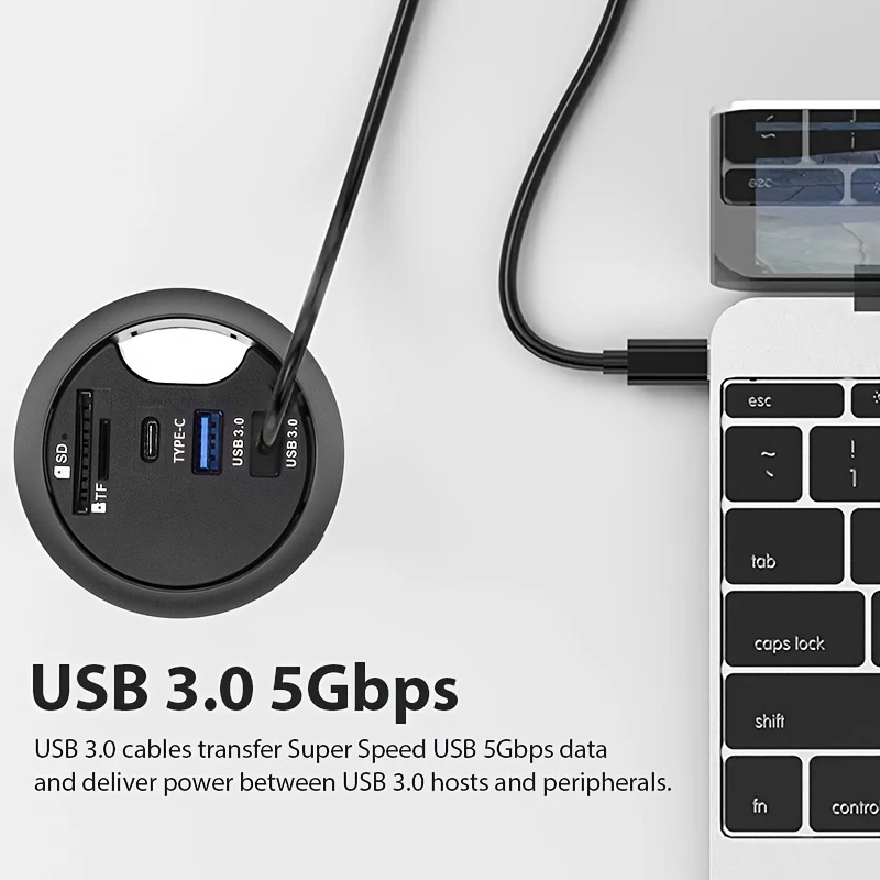 usb 3 0 hub multi port expander with tf usb c card reader type c 60mm desktop mount usb powered operating voltage 36v for pc desktop details 0