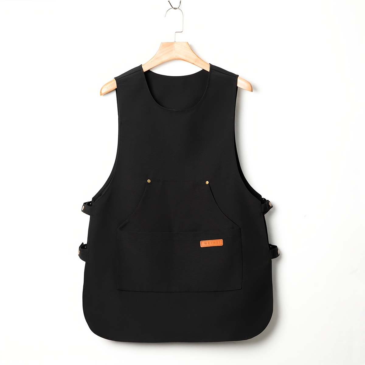 1pc Unisex Work Apron, Adjustable Button Shoulder Straps Utility Vest, Multi-pocket Practical Apron Vest