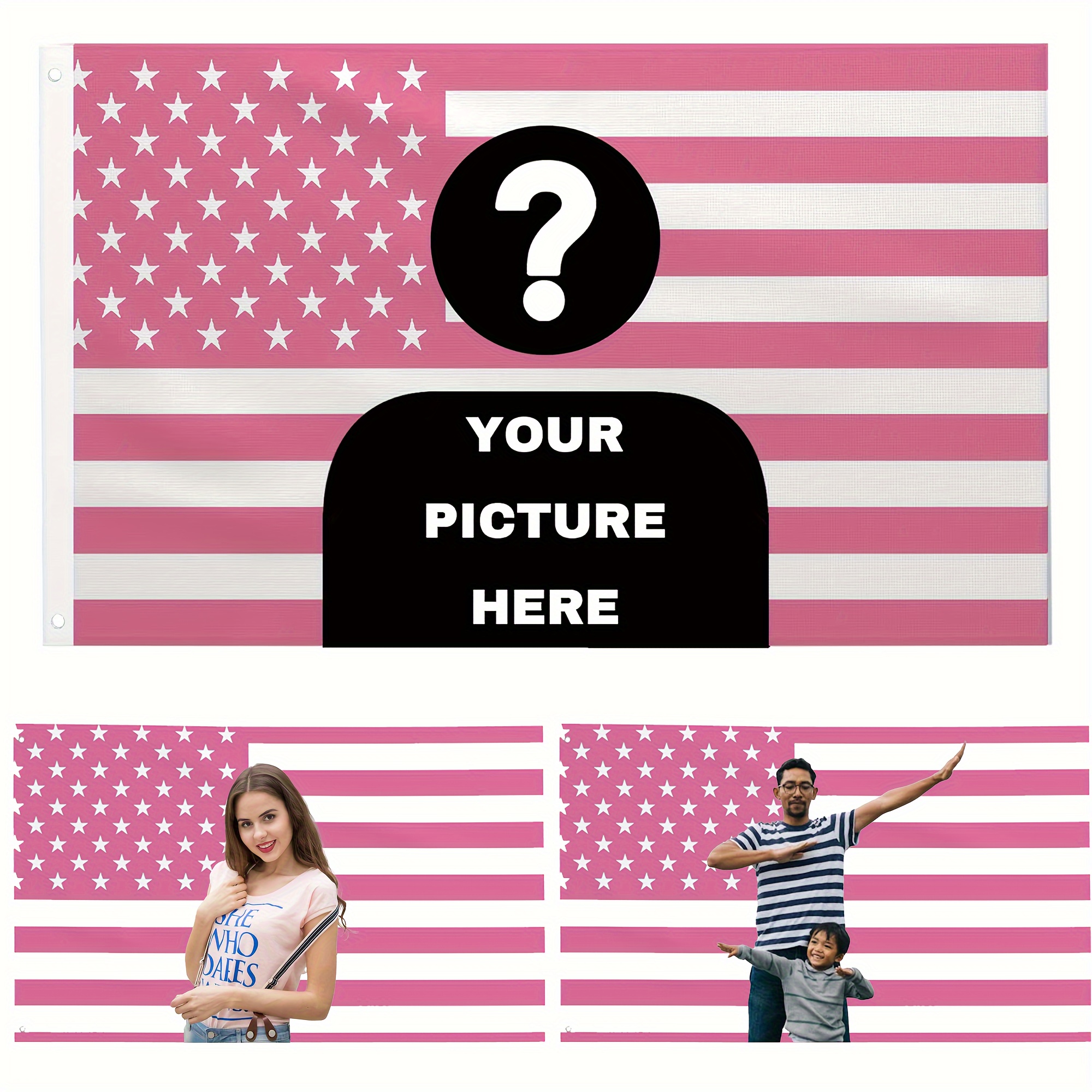 

Customizable Pink Flag - Polyester, Vibrant & Fade-resistant, Gardens, Clubs, Concerts, Bars, Dorms & Living Rooms