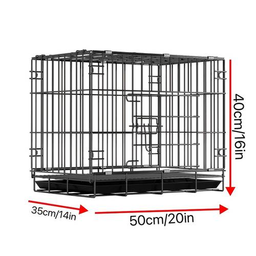 black reinforced metal folding pet cage detachable leak proof tray double door lockable dog cage portable indoor and outdoor universal dog bed