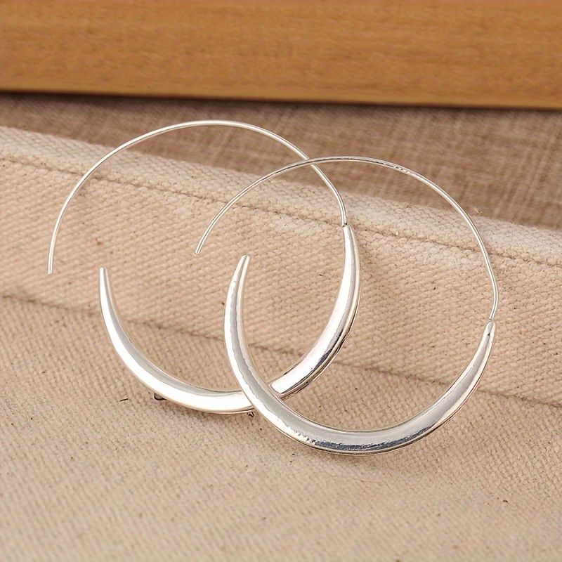Hoop Earrings Earrings - Handmade Hoop Earrings - Oxidized Hoop Earrings - Modern Hoops - Hollow Hoops