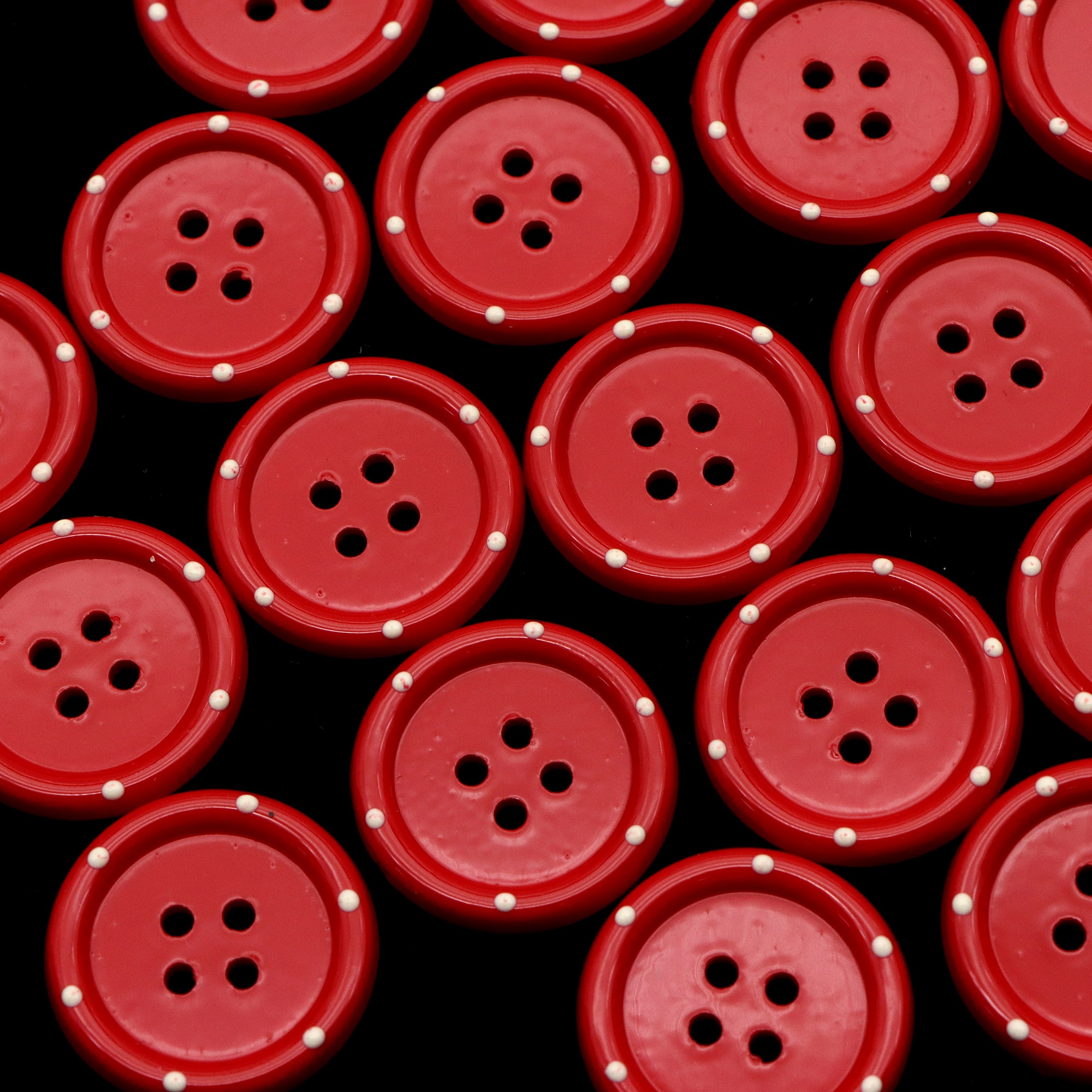 TEMU 10 stuks/pak Polka Dot Rode en Witte Ronde Knopen, Geschikt voor Haaraccessoires, Poppendecoraties en DIY Handgemaakte Knutselprojecten