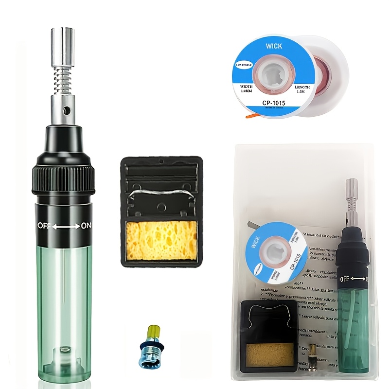 TEMU Portable Soldering Kit With Replaceable Tips, Outdoor Welding Set, Manual Diy Tool. Suitable For Household Small Appliance Soldering, Outdoor