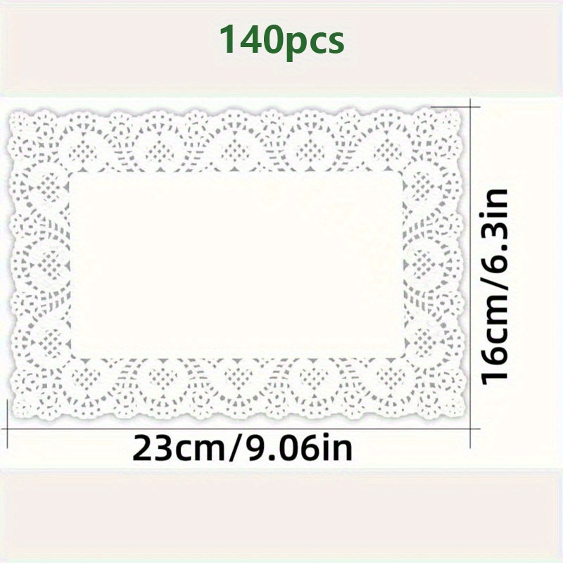 TEMU 140pcs Per Set, Rectangular Lace Pad Paper For Absorbing Oil During Barbecues, Suitable For Cakes, Pizzas, And Household Kitchen Use, Including For And Fried Chicken
