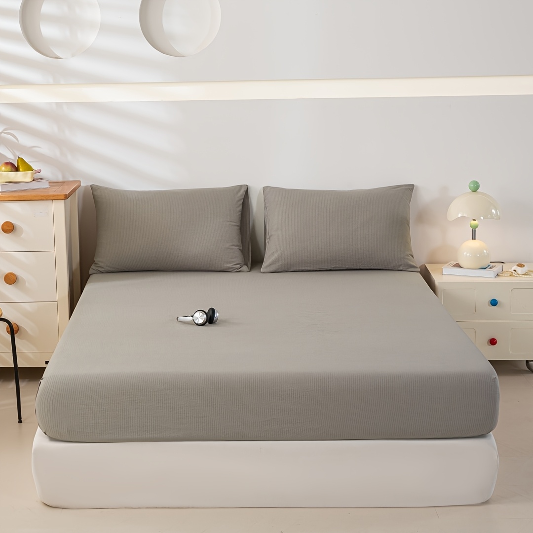 Fitted Sheet Set | Minimalist Collection Classic Versatile Hue For Effortless Matching. Half-wrap Anti-slip Design, Suitable For Household And Dormitory Bedding