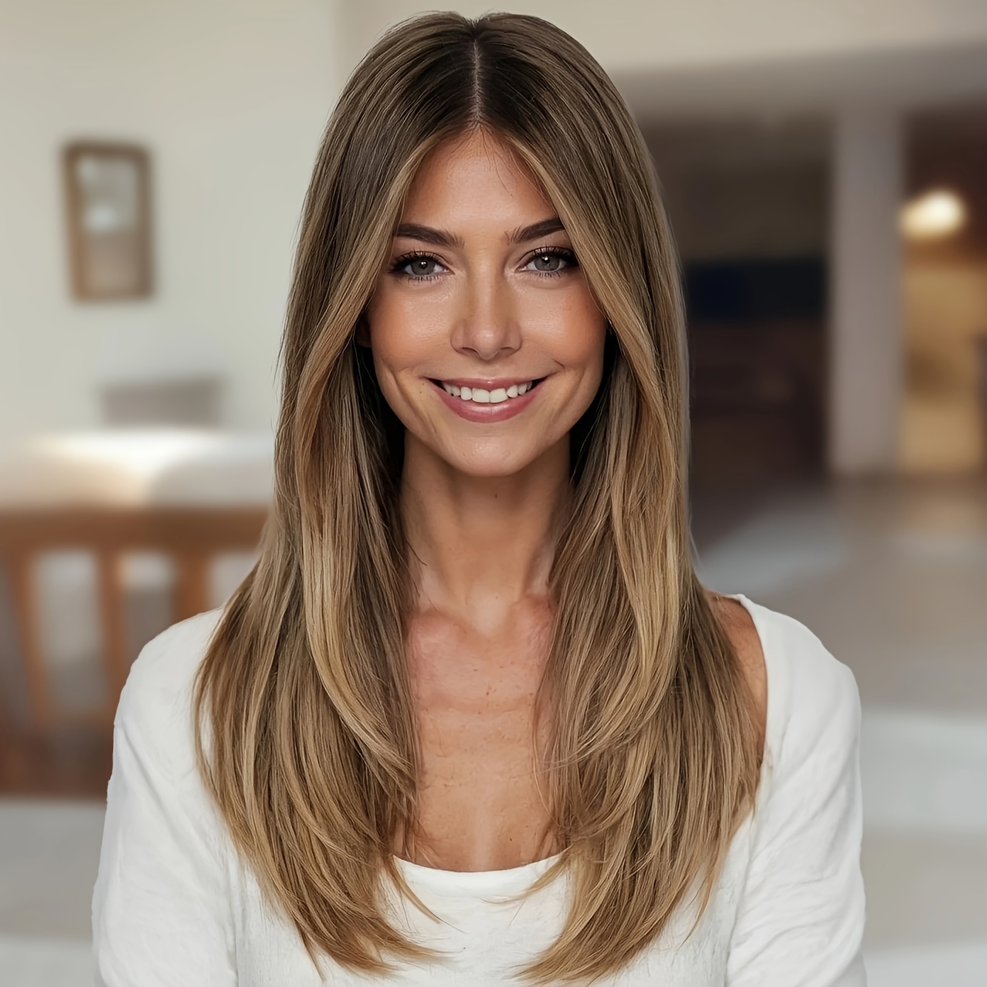 

Long Butterfly Hair Cut Wig Synthetic Layered Ombre Fashion Wigs For Women