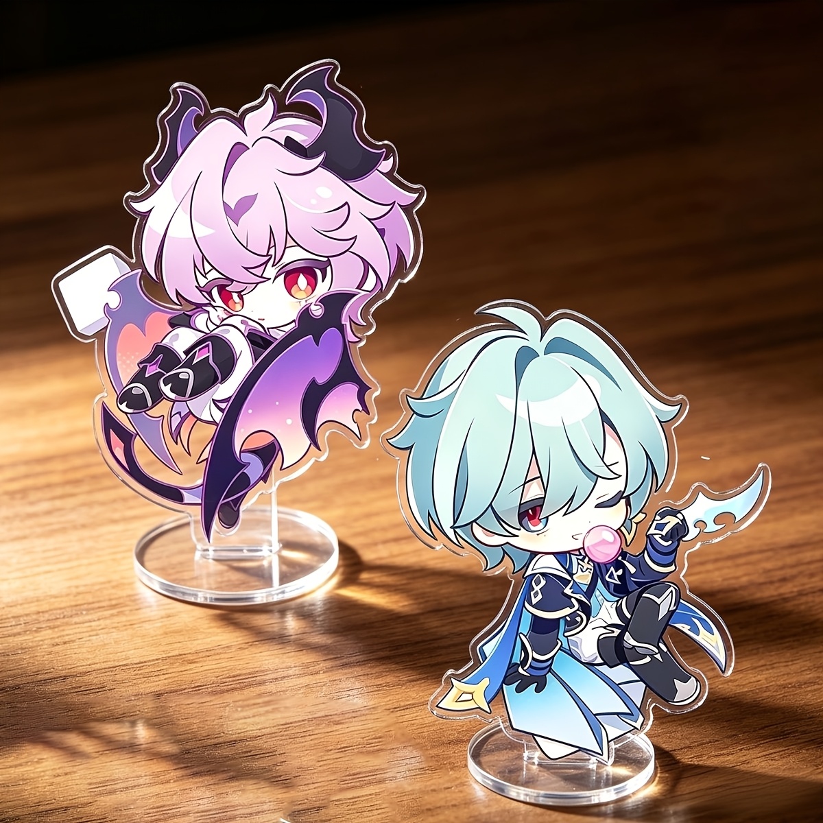 TEMU 2d Flat - 2d Flat 2pcs Set Cute Decoration Acrylic Standee Christmas Eve Halloween Birthday Back To School Graduation Season Meeting Gift