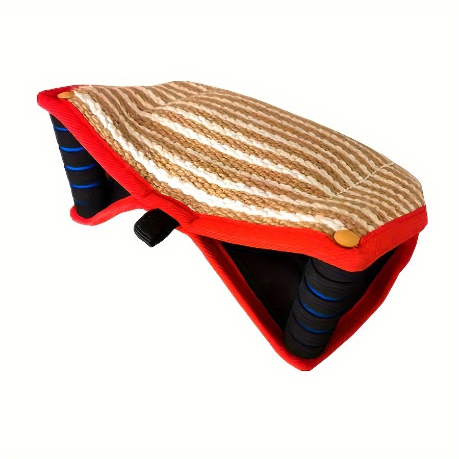 Image of Durable Linen Dog Bite Pillow With 2 Handles - Training Toy For Medium To Large Breeds, Ideal For German Shepherds/ Dogs, Interactive Play & Training Toy|striped Texture|durable Dog Pillow