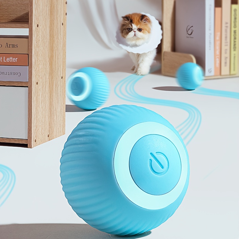 2pcs interactive cat ball toy automatic moving rolling ball for indoor cats durable silicone cat toys with safe   design battery powered batteries not included cat activity enhancer sleek cat ball durable silicone construction interactive cat toy