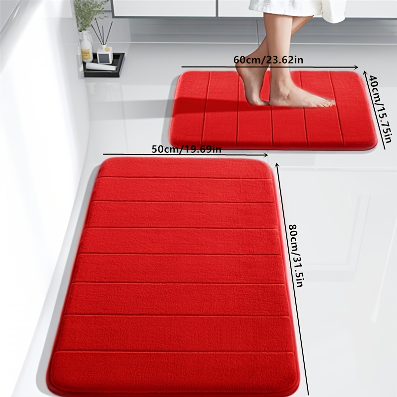 TEMU 2pcs Bathroom Mat Set, Memory Foam Carpet With Water Absorbent Non-slip Pad For Shower Door Mats In Bedroom Living Room Kitchen Floor Rugs Comfortable Multiple Colors