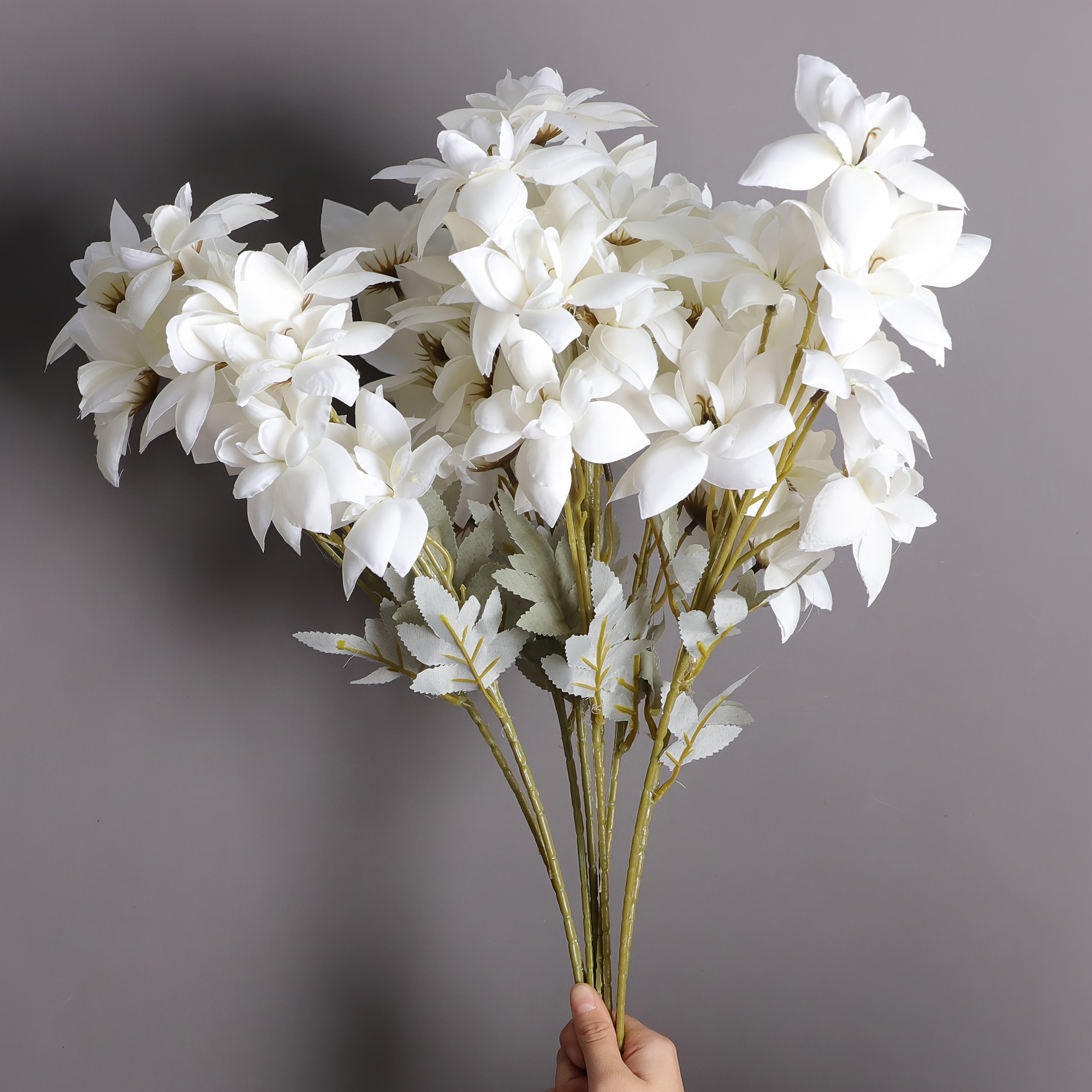 

3pcs, Artificial Moonflower Stems, Polyester White Flowers, For Event Centerpieces & Photography Props, Decorative Faux Floral Arrangements