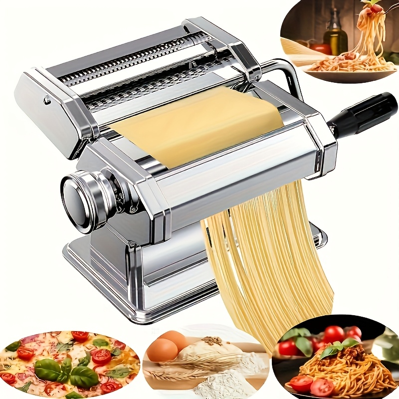 

1pc Stainless Steel Pasta Maker Machine, Adjustable Thickness, Manual Roller Noodles Maker For Homemade , Spaghetti, , Kitchen Gadget, Back To School Essential