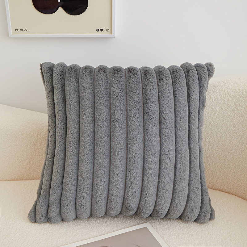 TEMU de almohada de felpa sintética, para sofá y cama, con cremallera, sin relleno de almohada. y , tono , para y dormitorio, añade un tono a la
