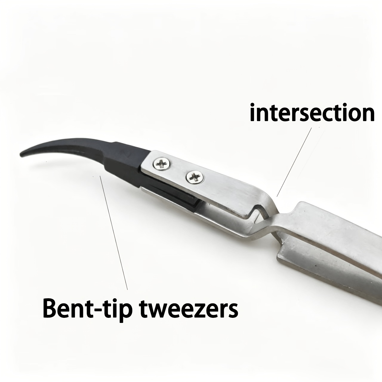 TEMU Anti-cross Elbow Precision Anti-static Carbon Fiber Tweezer - Elbow Precision Pliers, Suitable For Craft, Jewelry, Electronics Production, No