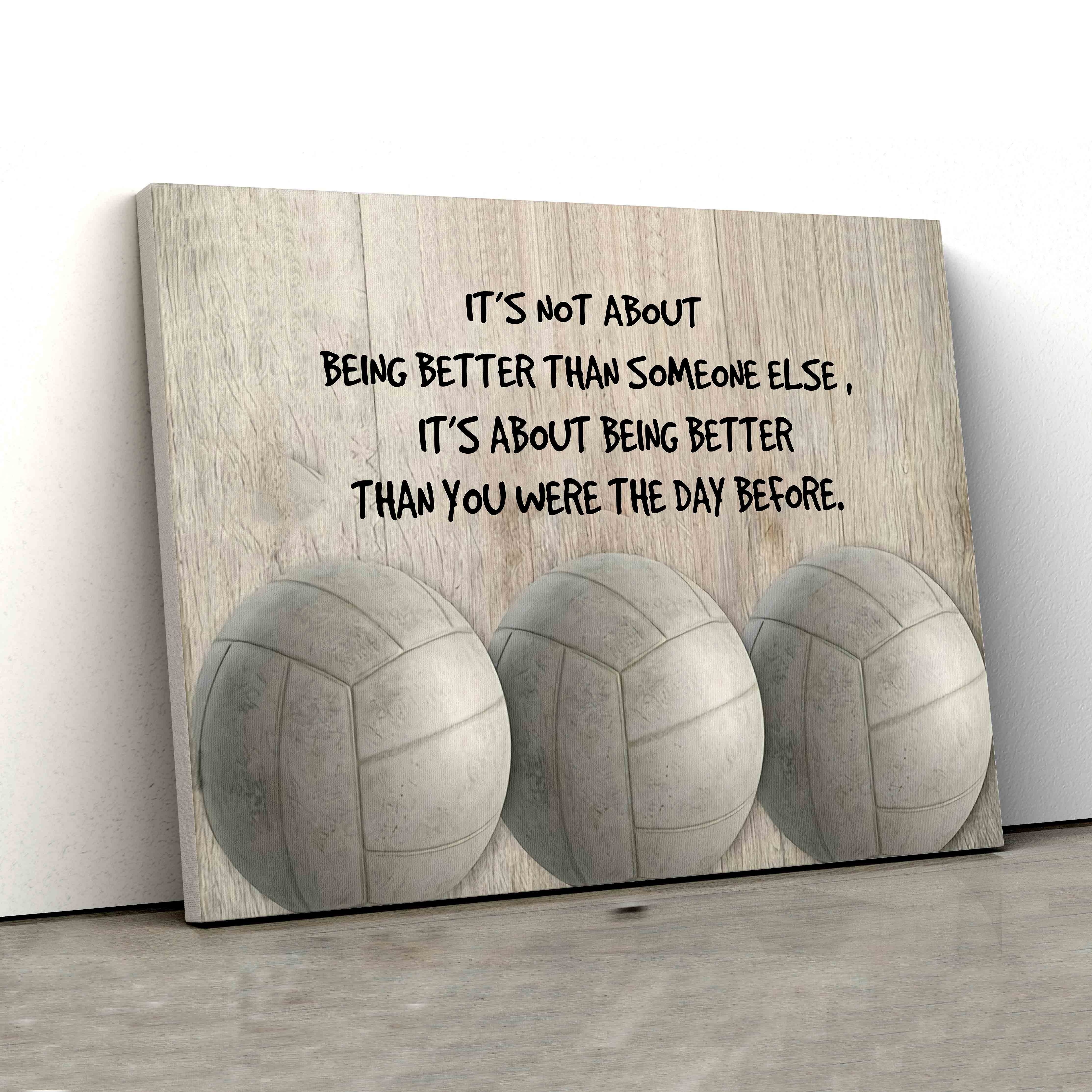 

Inspirational Volleyball - ' Not Than ' , Wooden 11.8x15.7