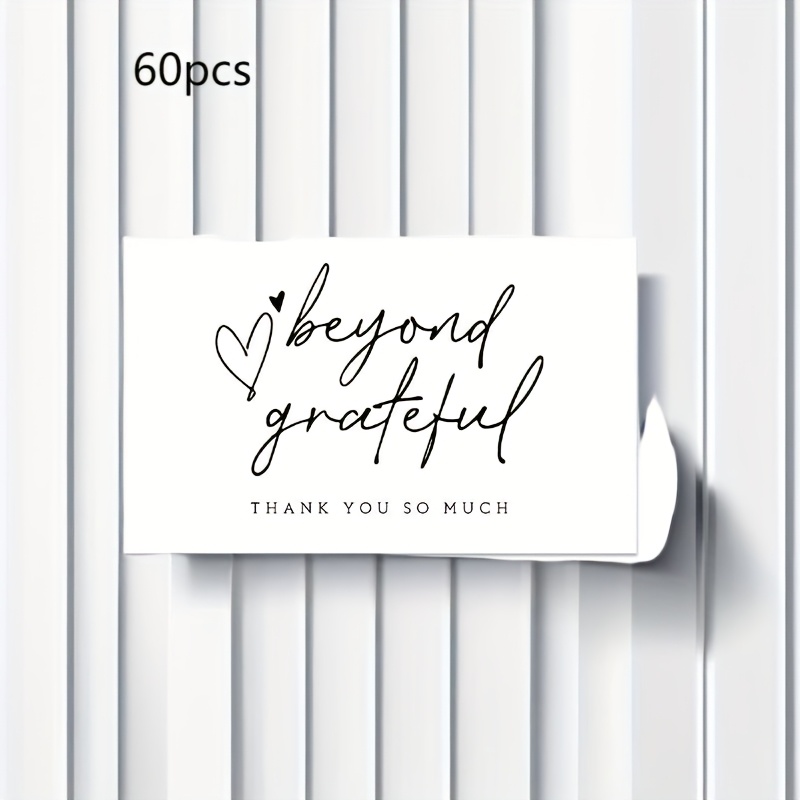 

60pcs White Gratitude Thank You Cards For Any - , Good Luck, Appreciation Greeting Cards For Anyone - Small Appreciation Notes