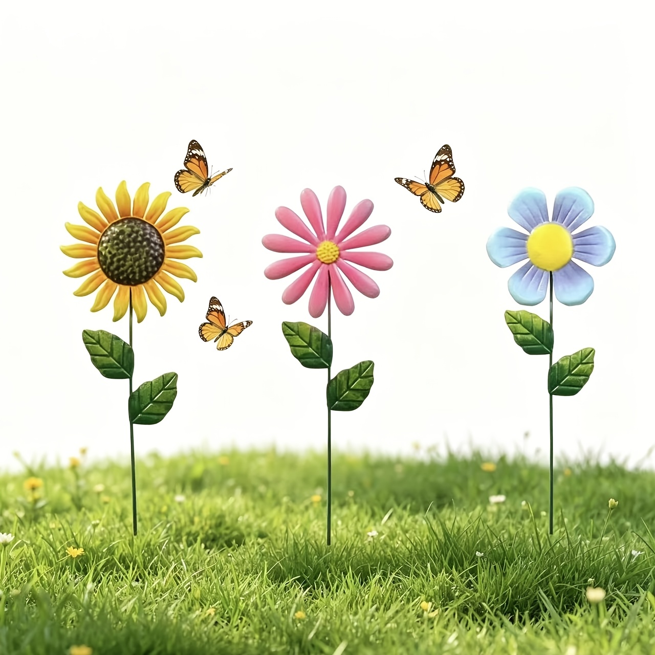 Image of Sunflower Garden Decor, Outdoor Balcony And Ornament, Kindergarten Landscaping, Wrought Iron Garden Ornament, Potted Plant Decoration, Villa And Courtyard Decoration, Wrought Iron Metal Craft