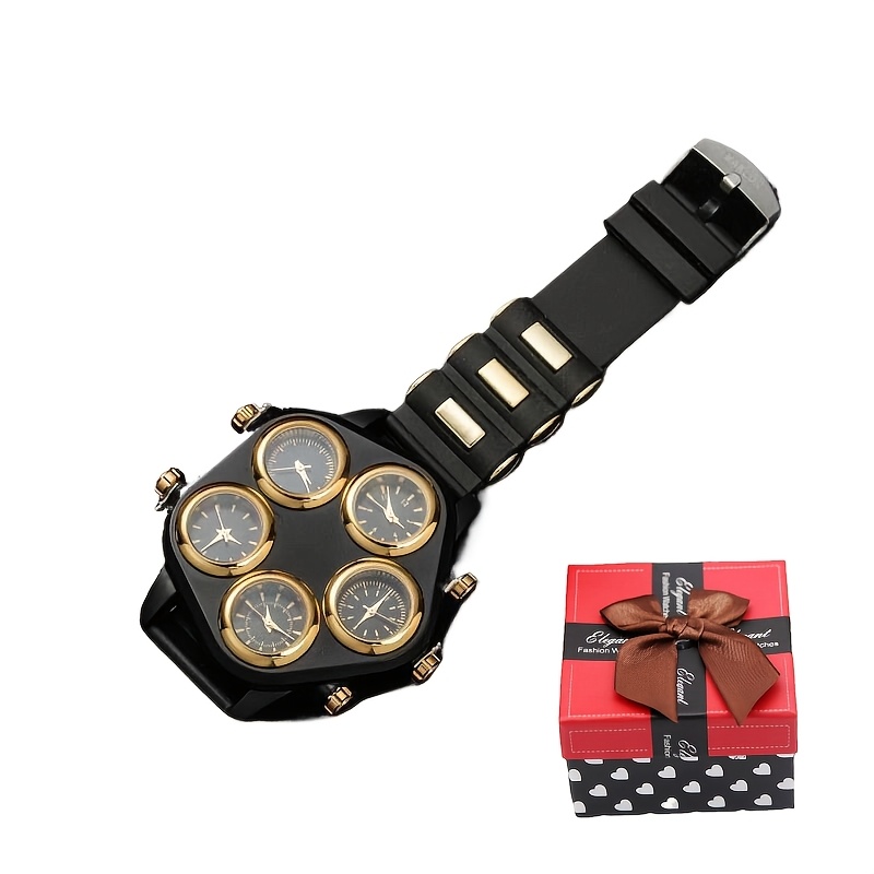 Image of Large Dial Watch, Men' Watch, Casual Business Men's Watch, Perfect For Valentine's Day, Back To School, Sports, In A Gift Box Set