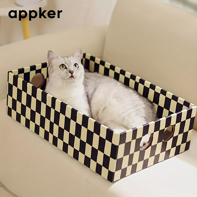 durable cardboard cat scratcher with replaceable scratching surface and ball suitable for indoor cats providing pet entertainment and boredom relief Product details 5