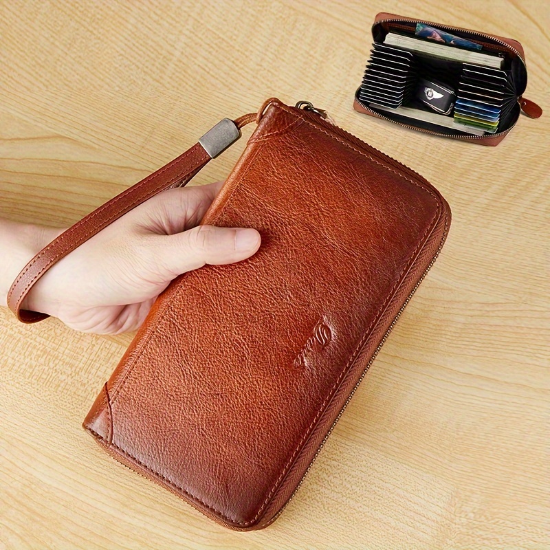 

Genuine Leather Wallet For Women, Rfid Blocking, Long Style, Multi-card Holder, Top Layer Cowhide, Vertical Folding Clutch