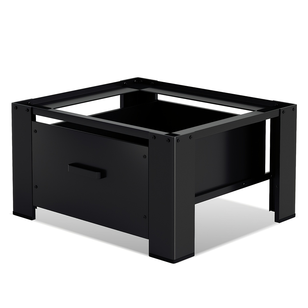 Sous-Meuble Pour Machine à Laver Avec Tiroirs, 62X54X32Cm, Universel Pour Machines à Laver Et SèChe-Linge ; Convient Pour Machines à Laver, SèChe-Linge Et RéFrigéRateurs ; Construction En Acier ; Noir