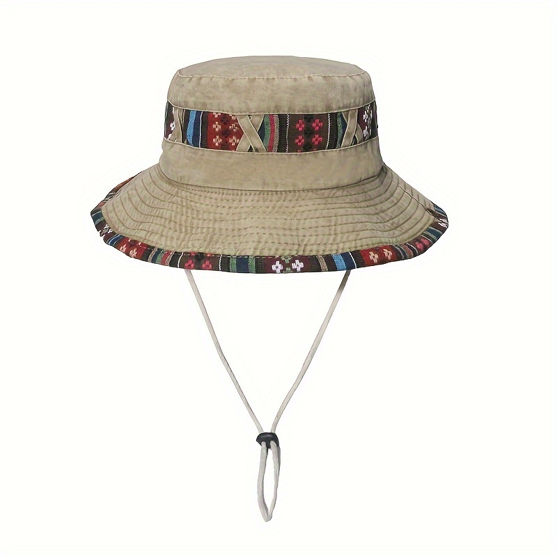 Summer Old Khaki Bucket Hat For Men And Women Wide Brim Washed